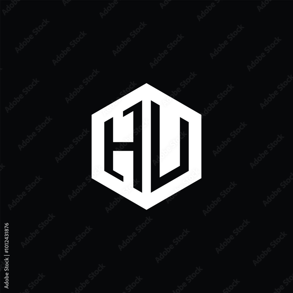 Hexagonal Letter HU Logo Design Hexagonal Letter HU Logo Design