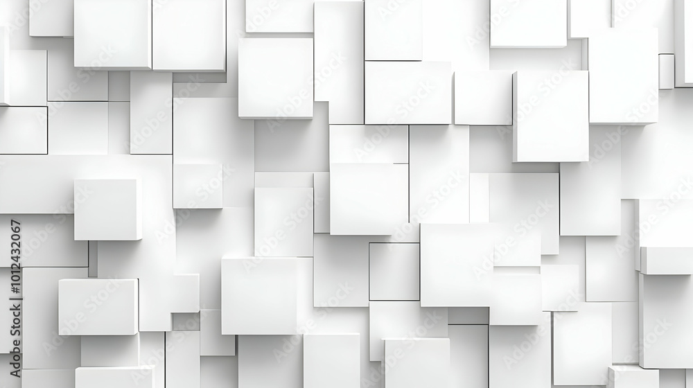Abstract 3D White Cubes Background Abstract 3D White Cubes Background