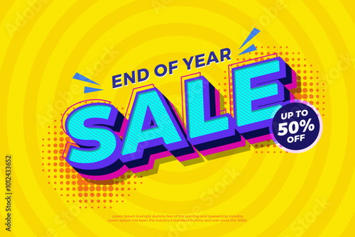 End of year sale poster, sale banner design for social media and website