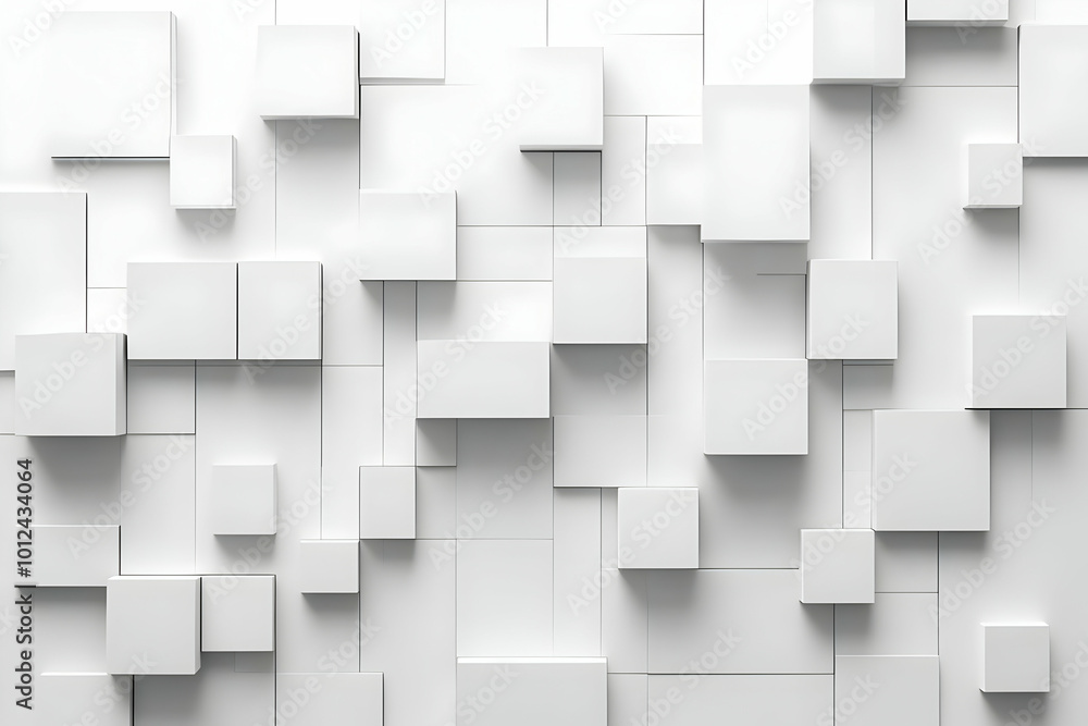 Abstract 3D White Cubes Illustration Background Abstract 3D White Cubes Illustration Background