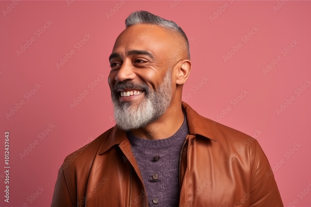 Portrait of a smiling Indian man looking at the camera over pink background Portrait of a smiling Indian man looking at the camera over pink background