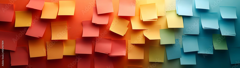 Fototapeta premium Rainbow Sticky Notes Background