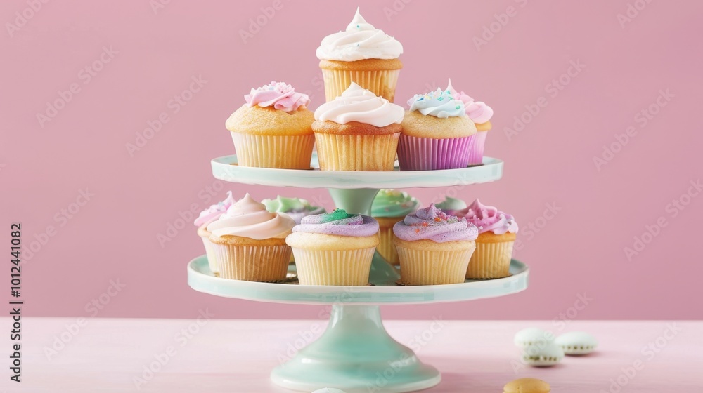 Delightful Cupcakes on Elegant Stand Delightful Cupcakes on Elegant Stand