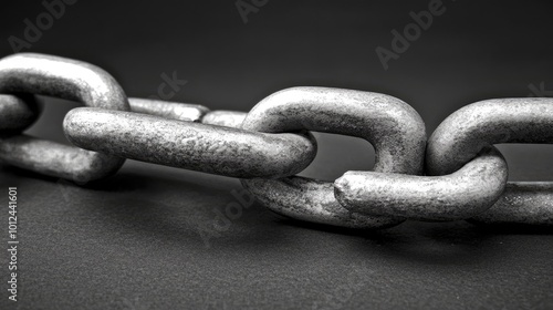 Close-up of a chain link dramatically breaking apart, capturing the moment of freedom, release, or overcoming barriers.