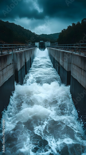 Wallpaper Mural Rushing Waters Photo - Hydroelectric Dam Release Torontodigital.ca