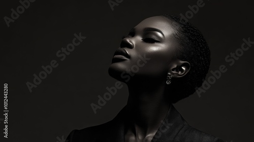 Close-up Portrait of a Black Woman with Eyes Closed