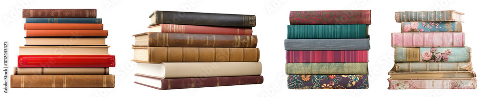 Stack of books png cut out element set Stack of books png cut out element set