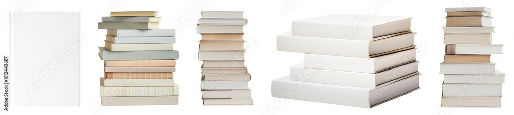 Stack of books png cut out element set Stack of books png cut out element set