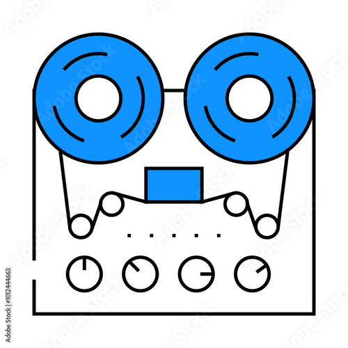 reel-to-reel tape player line icon vector. reel-to-reel tape player sign. isolated symbol illustration
