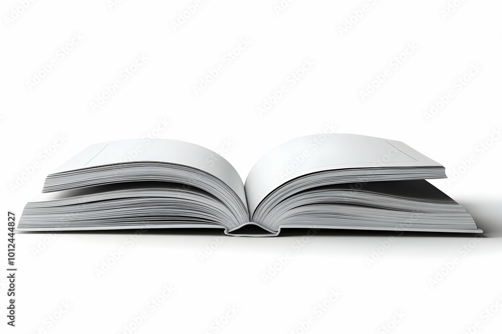 3D Render of an Open Book with Blank Pages 3D Render of an Open Book with Blank Pages