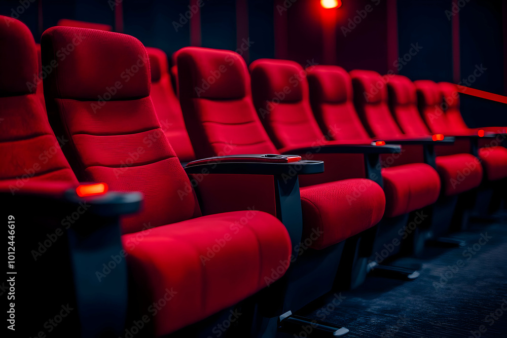 Obraz premium Empty Red Cinema Seats Photo