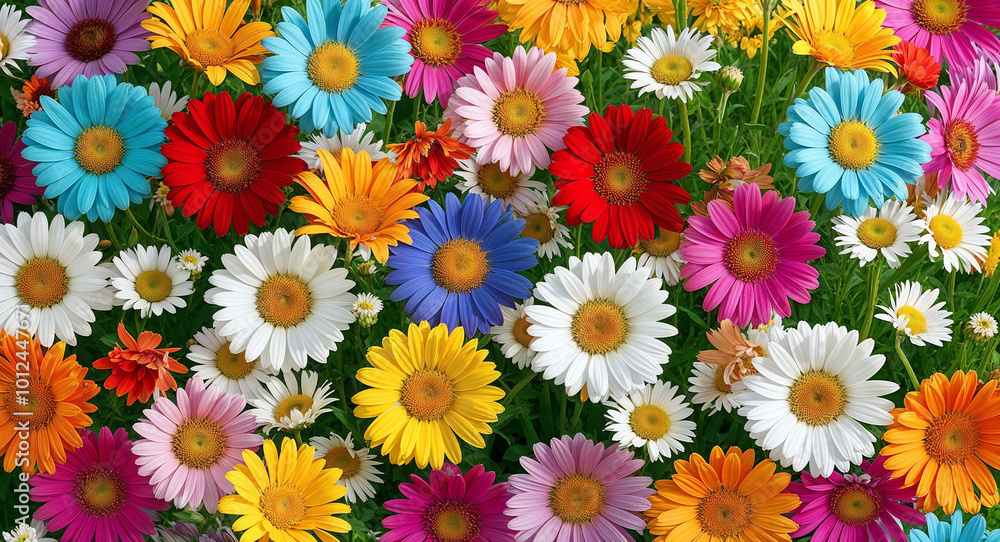 Colorful daisy flowers background Colorful daisy flowers background