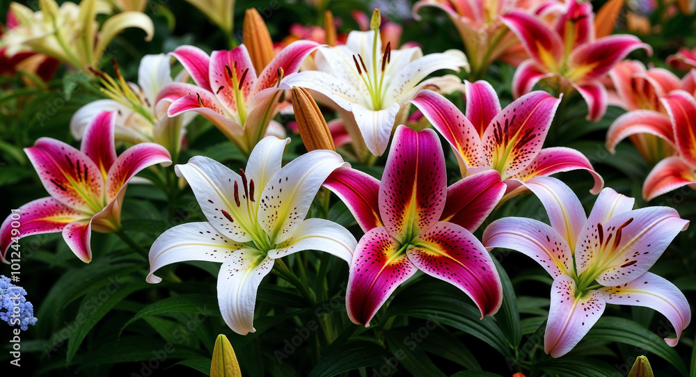 Colorful zephyr lily flowers background Colorful zephyr lily flowers background