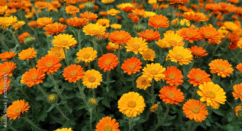 Orange calendula flowers background Orange calendula flowers background