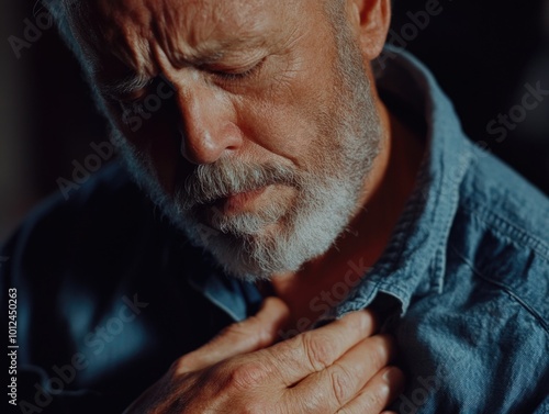 Contemplative Man with Beard photo