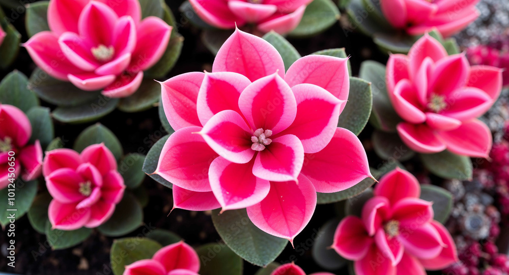 Pink kalanchoe flowers background