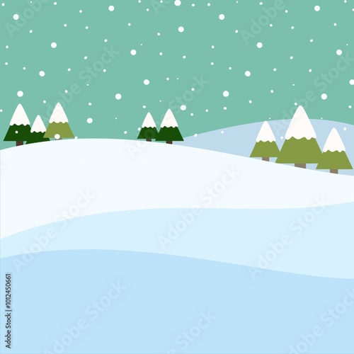 Winter illustration,겨울 풍경 일러스트