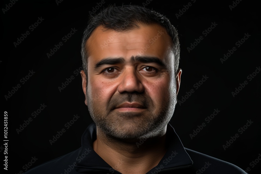 Portrait of a bearded man on a black background in the studio Portrait of a bearded man on a black background in the studio