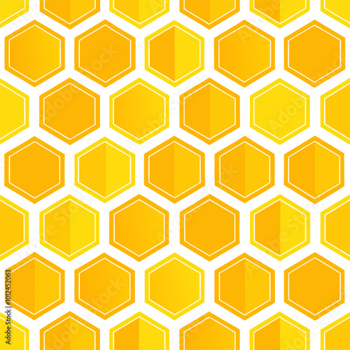 Yellow Honeycomb seamless pattern perfect for background and any purposes