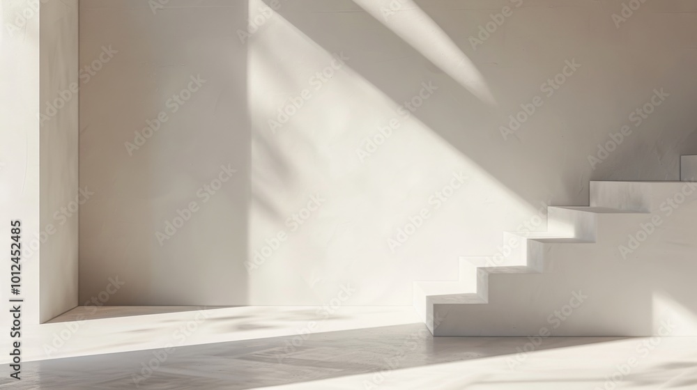 Obraz premium Modern Minimalist Interior with Soft Light and Shadows