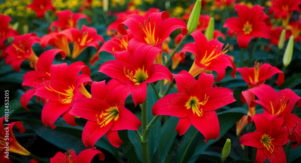 Red canna lily flowers background Red canna lily flowers background