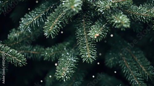 Close-up view of a Christmas tree background