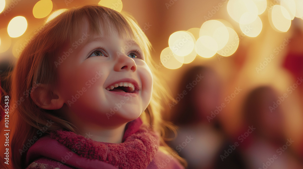 © Victor - Close-Up of a Smiling Child Singing in a Church Choir During a Christmas Festival, Emphasizing Their Joy and Participation in the Christmas Carols © Victor - Close-Up of a Smiling Child Singing in a Church Choir During a Christmas Festival, Emphasizing Their Joy and Participation in the Christmas Carols