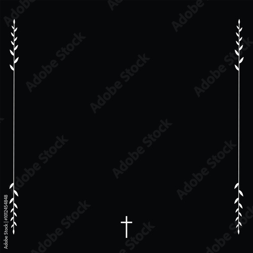 Funeral vector card. Empty card. Digital Funeral Announcement Invitation Template in vector Illustrator	
