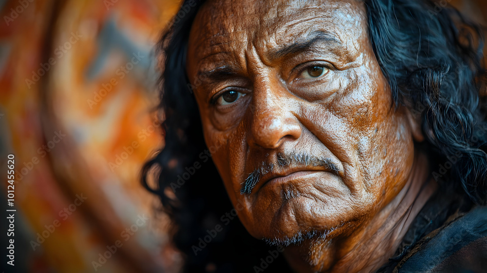 Close-Up Portrait of a Man with Wrinkles and a Serious Expression Close-Up Portrait of a Man with Wrinkles and a Serious Expression