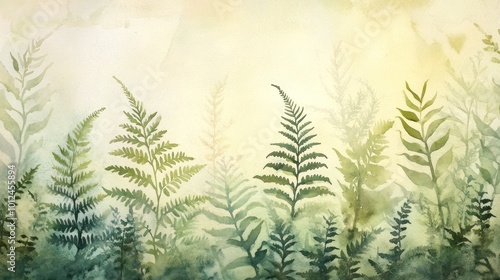 Wallpaper Mural Watercolor Fern Illustration Torontodigital.ca