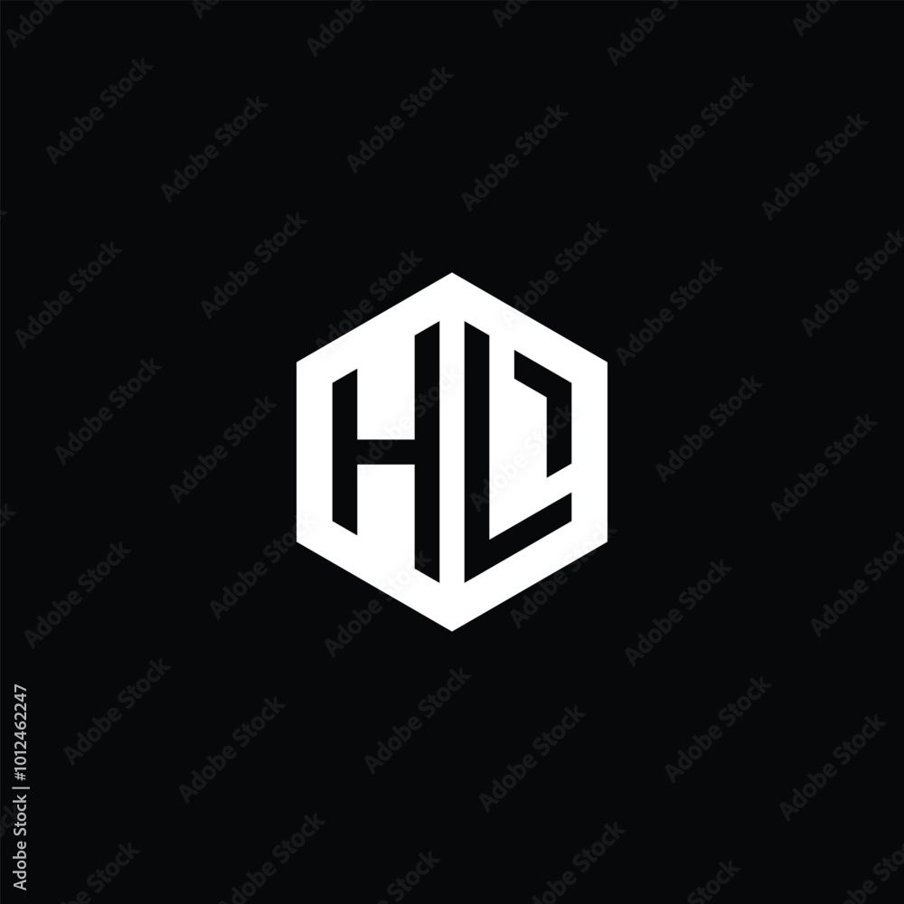 Minimalist Hexagonal HL Lettermark Logo Minimalist Hexagonal HL Lettermark Logo