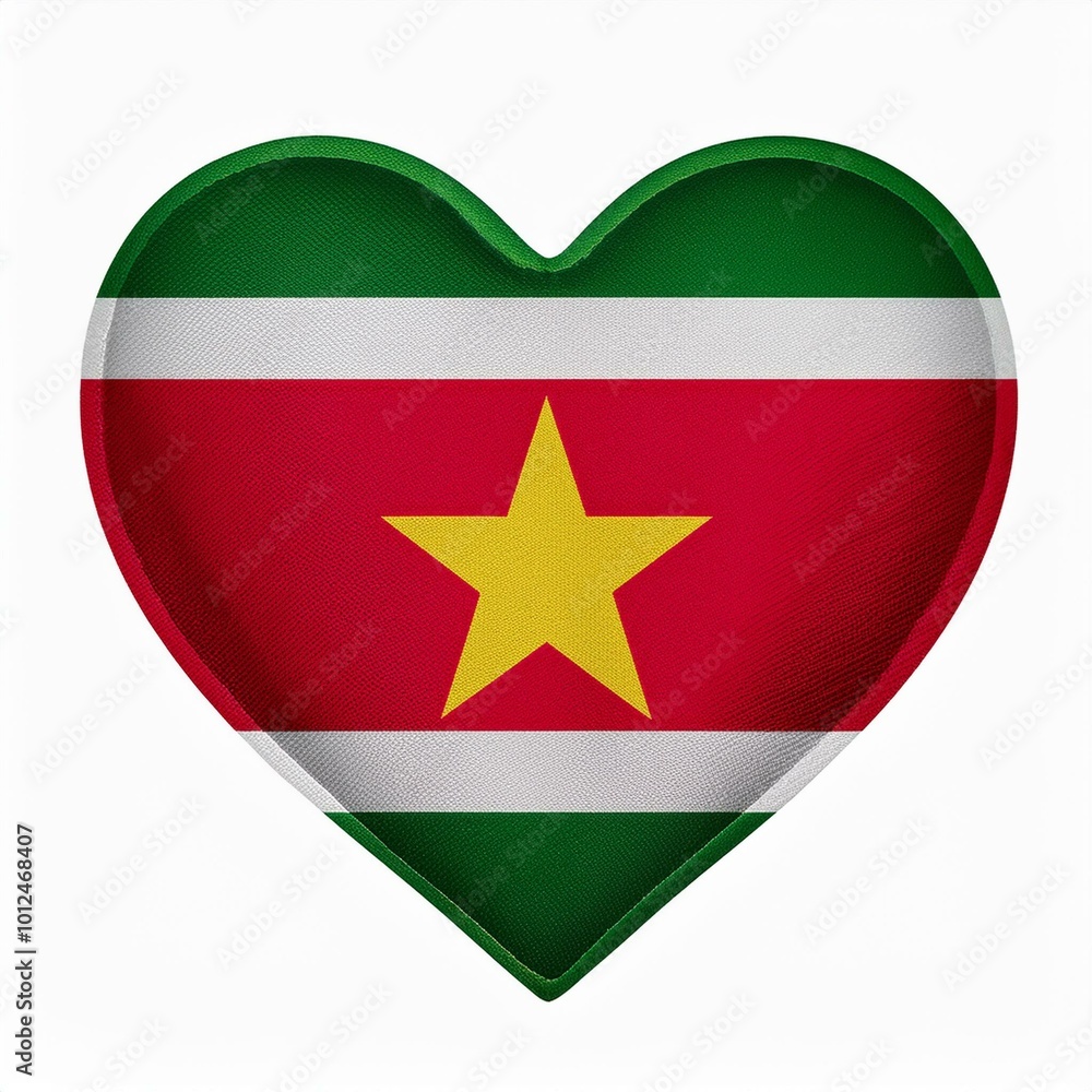 スリナムの国旗のハート(Heart of Suriname flag on white.)
スリナムの国旗のハート(Heart of Suriname flag on white.)
