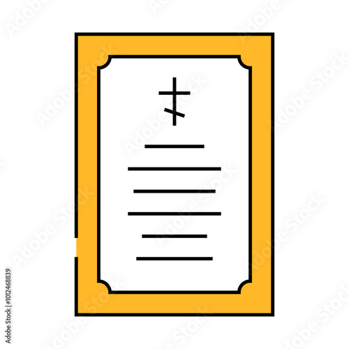 prayer card line icon vector. prayer card sign. isolated symbol illustration