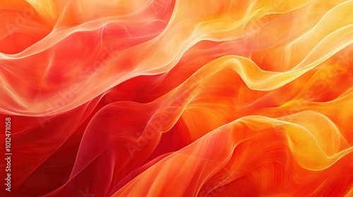 Abstract Wavy Orange and Red