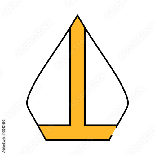 pope hat line icon vector. pope hat sign. isolated symbol illustration