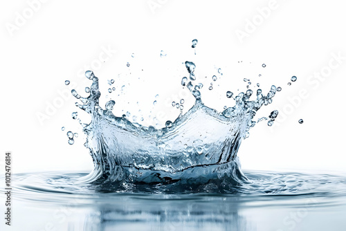 Water Splash Photo with White Background