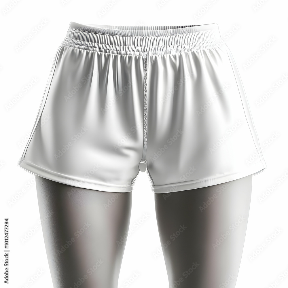 White Sports Shorts 3D Illustration on Mannequin White Sports Shorts 3D Illustration on Mannequin