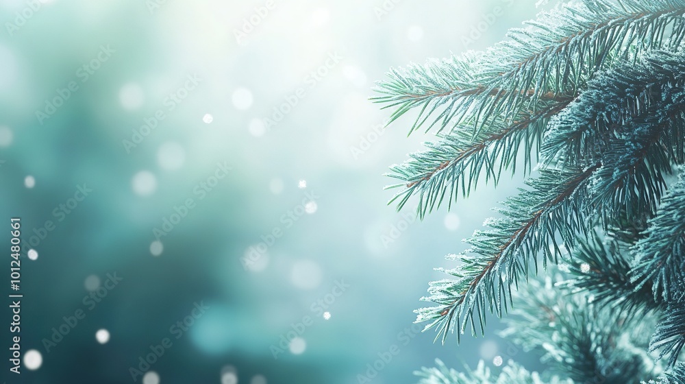 Christmas background with tree branches and snowflakes. Christmas background with tree branches and snowflakes.