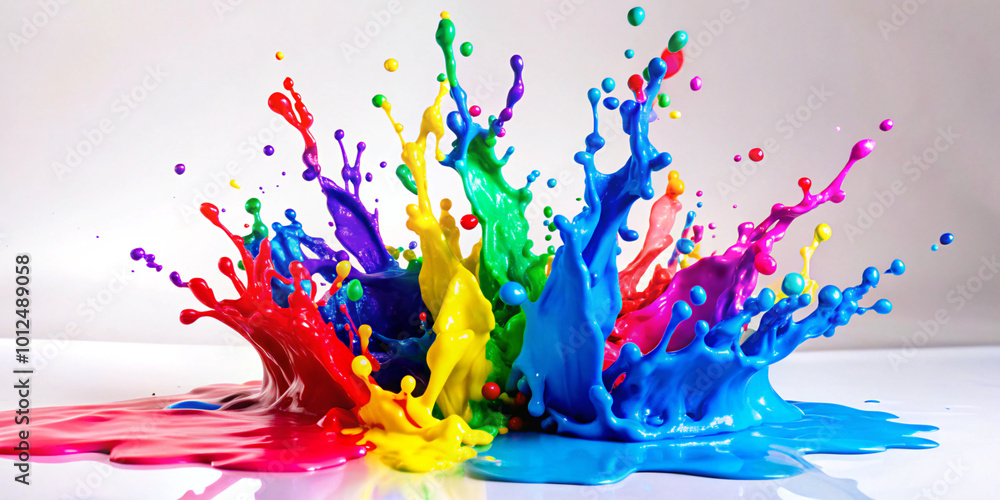 Fototapeta premium paint splashes on white. paint, splash, color, art, watercolor, design, vector, illustration, grunge, splatter, colorful, ink, decoration, artistic, texture, hand, stain, brush, pattern, backdrop, pin