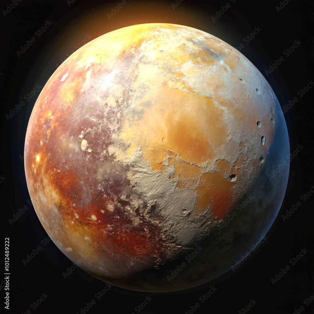 Fototapeta premium planet in space. earth, planet, globe, space, world, map, blue, 3d, sphere, astronomy, atmosphere, global, clouds, continent, moon, universe, sun, ocean, black, star, night, sky, sea, illustration, sc