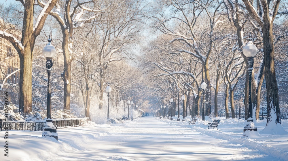 Snowy Pathway in a Winter Wonderland Snowy Pathway in a Winter Wonderland