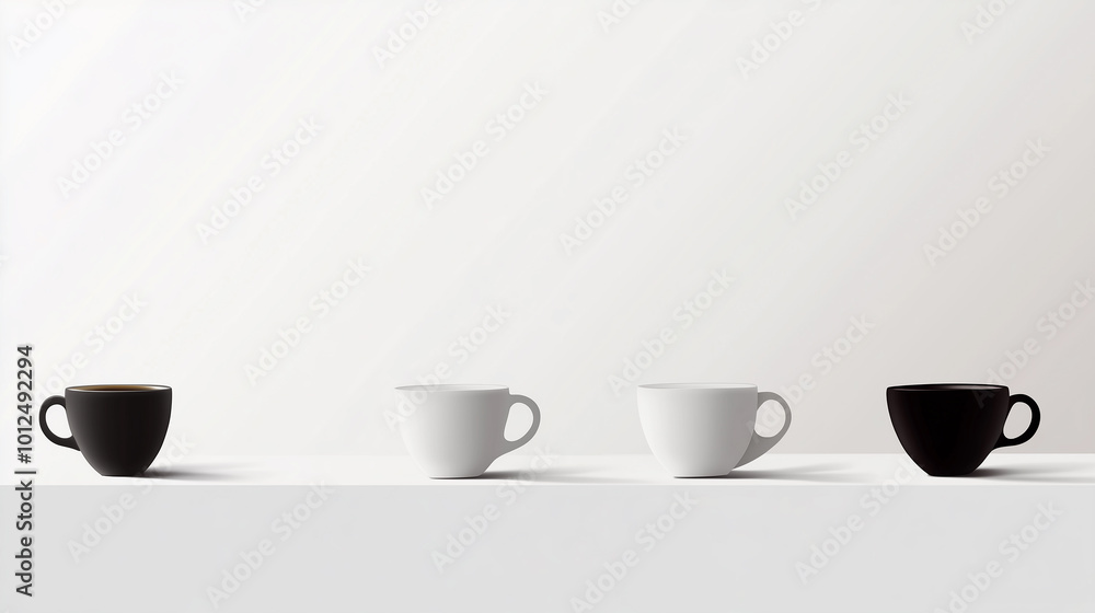 Minimalist Coffee Cup Arrangement Minimalist Coffee Cup Arrangement