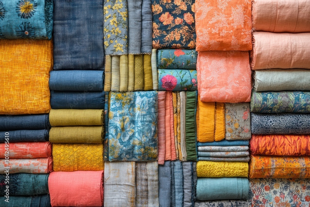 A vibrant collection of colorful fabric swatches arranged in a grid pattern. A vibrant collection of colorful fabric swatches arranged in a grid pattern.