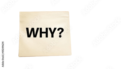 Paper Note with "Why?" Question Mark - Solution to the Problem, Isolated PNG