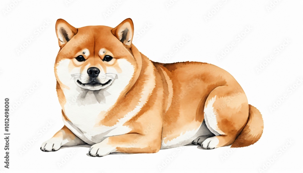 cute fat shiba dog illustration white background cute fat shiba dog illustration white background