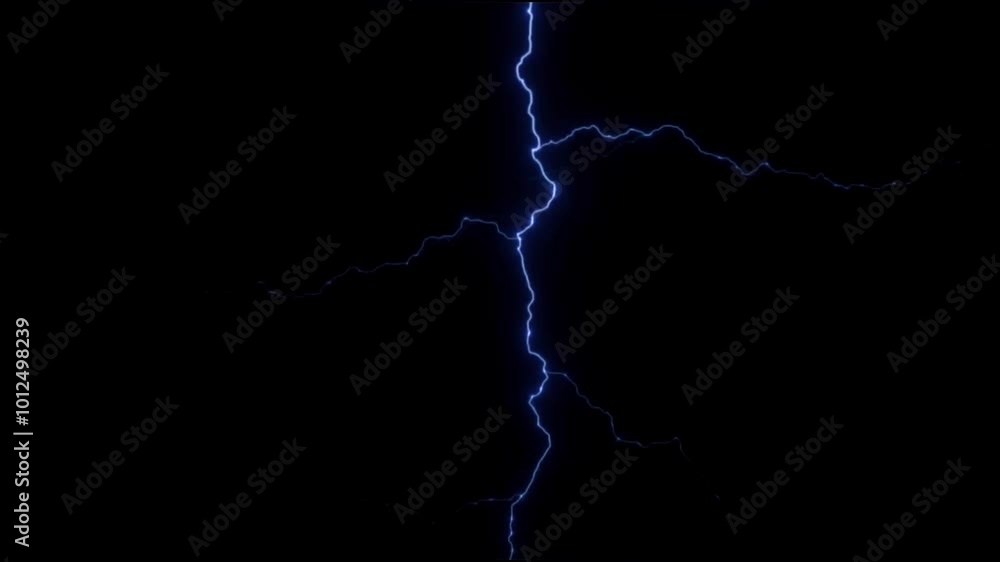 Animation blue lighting effect or electrical effect on green screen.