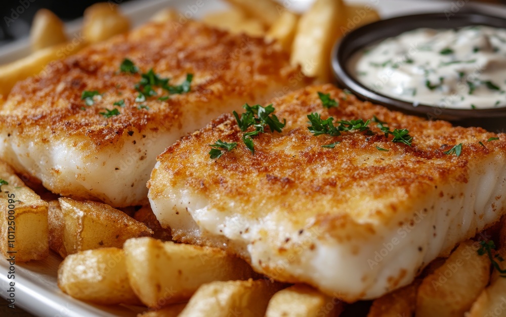 Crispy Fried Fish and Chips with Creamy Dip Crispy Fried Fish and Chips with Creamy Dip