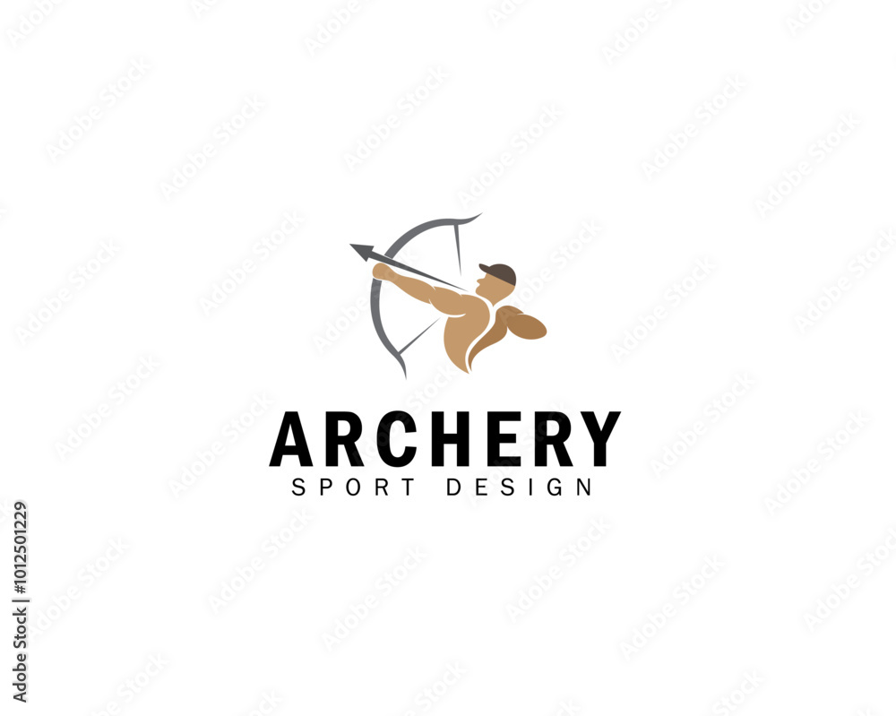 Archer man logo design vector template Archer man logo design vector template