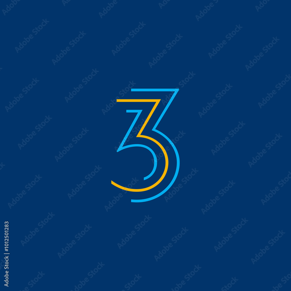 Number 3 vector design illustration eps10 file Number 3 vector design illustration eps10 file