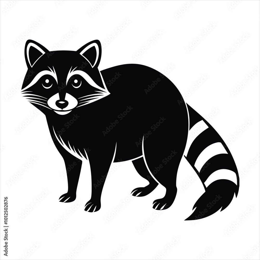 Raccoon silhouette vector Raccoon silhouette vector